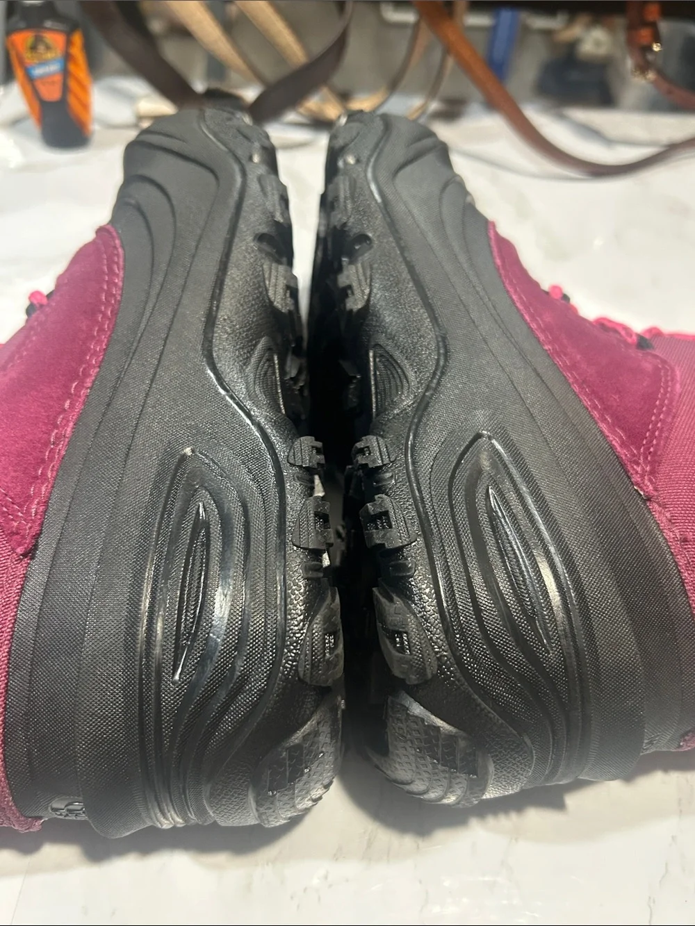 The North Face Kids Waterproof Snow Boots in Burgundy and Pink